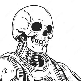 Cool Skull Trooper in Action Coloring Page | Skull Trooper coloring page