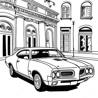 Pontiac GTO Classic Car Coloring Page | Pontiac GTO coloring page