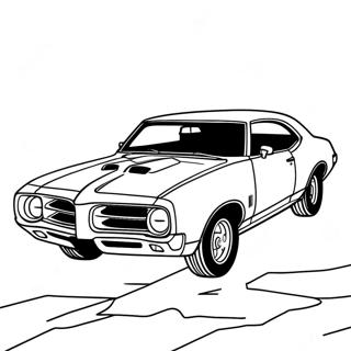 Pontiac GTO Muscle Car Coloring Page | Pontiac GTO coloring page