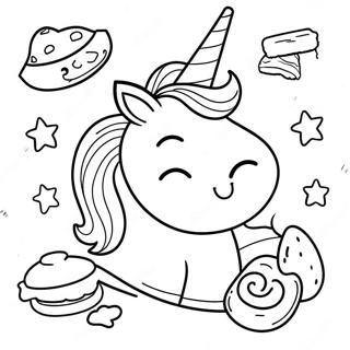 Unicorn Food Coloring Page | Unicorn Food coloring page