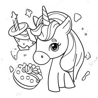 Magical Unicorn Treats Coloring Page | Unicorn Food coloring page