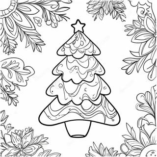 Christmas Tree Decoration Coloring Page | Christmas for Adults coloring page