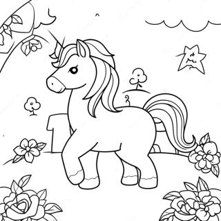 Magical Unicorn House Coloring Page | Unicorn House coloring page