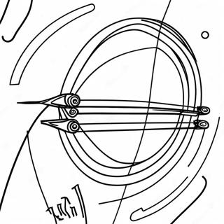 Colorful Archery Bow and Arrow Coloring Page | Archery coloring page