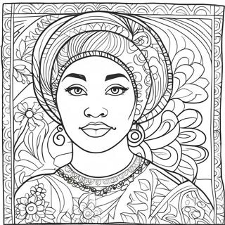 Colorful Faith Ringgold Quilt Coloring Page | Faith Ringgold coloring page