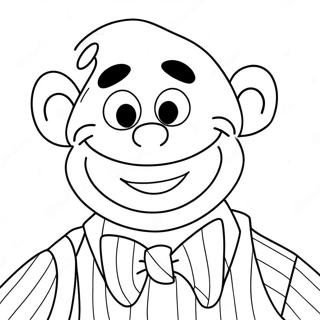 Funny Ernie with a Big Smile Coloring Page | Ernie coloring page