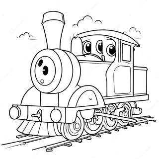 Cheerful Henry the Green Engine Coloring Page | Thomas and Friends Henry coloring page