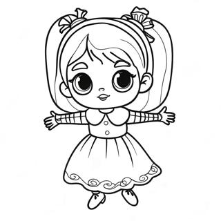 Lydia Deetz in Spooky Outfit Coloring Page | Lydia Deetz Beetlejuice coloring page