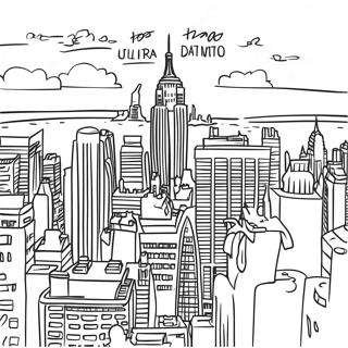 New York City Skyline Coloring Page | New York coloring page