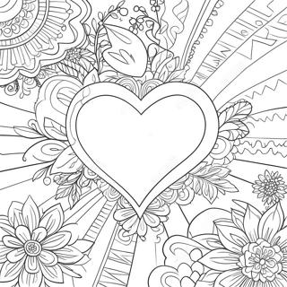 Vintage Valentine Heart Coloring Page | Vintage Valentine coloring page