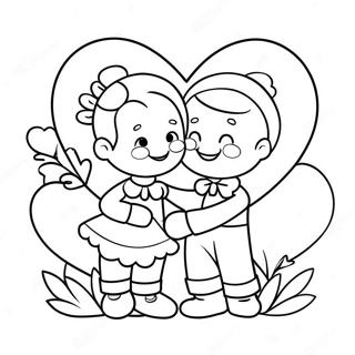 Charming Vintage Valentine Card Coloring Page | Vintage Valentine coloring page