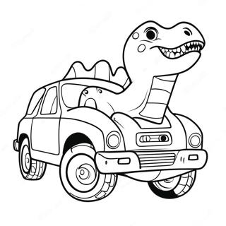 Dinosaur Car Coloring Page | Dinosaur Car coloring page