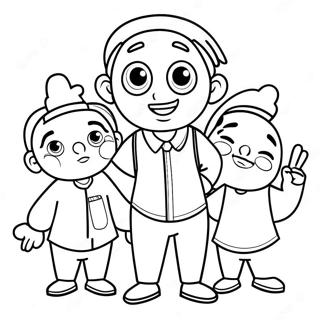 Cheerful Breadwinner Family Coloring Page | Breadwinners coloring page