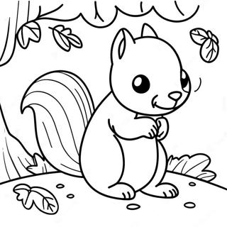 Cute Fall Squirrel Coloring Page | Fall Squirrel coloring page