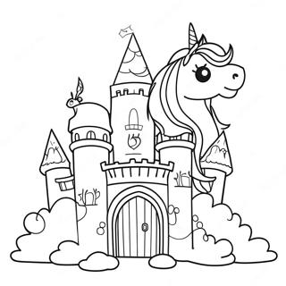 Unicorn Castle Coloring Page | Unicorn Castle coloring page