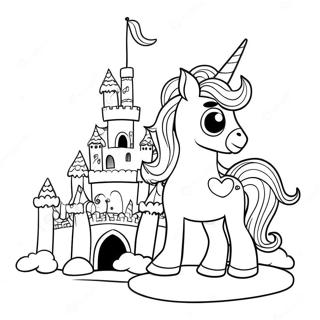 Magical Unicorn Castle Coloring Page | Unicorn Castle coloring page
