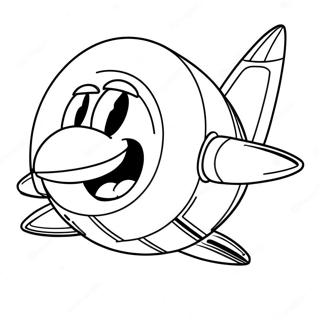 Evil Dr Robotnik in His Flying Machine Coloring Page | Dr Robotnik coloring page