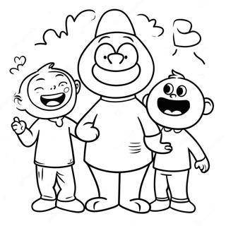 Funny Talking Ben with Friends Coloring Page | Talking Ben coloring page