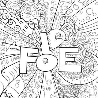 Colorful Words Coloring Page | Easy Word coloring page