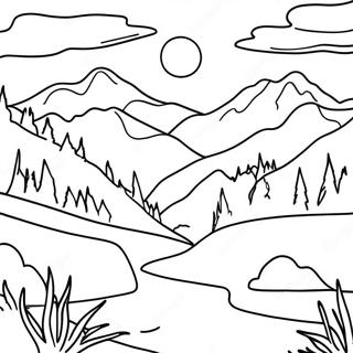 Aussicht auf die Great Smoky Mountains Ausmalbild | Große Smoky Mountains Ausmalbild