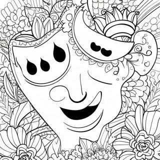 Laugh Now Cry Later Mask Coloring Page | Laugh Now Cry Later coloring page
