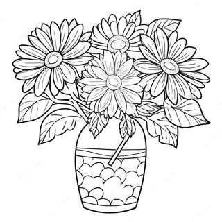 Beautiful Chrysanthemum Bouquet Coloring Page | Chrysanthemum coloring page