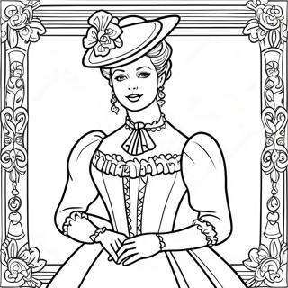Elegant Victorian Lady Coloring Page | Victorian coloring page