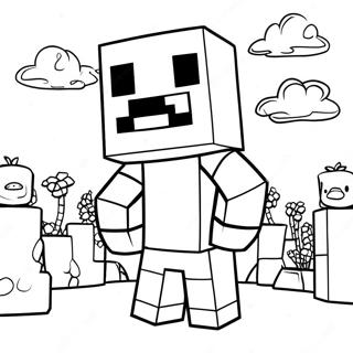 Minecraft Piglin Coloring Page | Minecraft Piglin coloring page