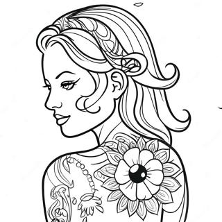 Realistic Tattoo Designs Coloring Page | Realistic Tattoo for Adults coloring page