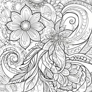 Intricate Floral Tattoo Coloring Page | Realistic Tattoo for Adults coloring page
