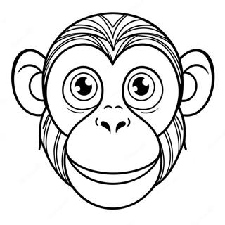 Monkey Face Coloring Page | Monkey Face coloring page