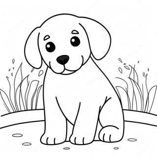 Playful Labrador Puppy Coloring Page | Labrador coloring page
