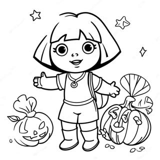 Dora Halloween Coloring Page | Dora Halloween coloring page