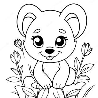 Kiara with Colorful Flowers Coloring Page | Kiara Lion Guard coloring page