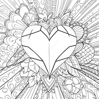 Diamond Heart Coloring Page | Diamond Heart coloring page