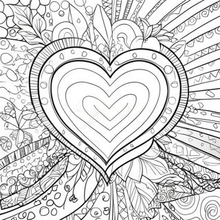Glittering Diamond Heart Coloring Page | Diamond Heart coloring page