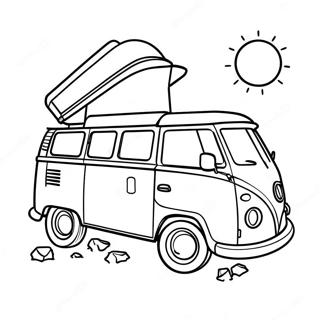 Camper Van Coloring Page | Camper coloring page