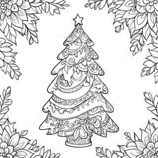 Detailed Christmas Tree Coloring Page | Detailed Christmas coloring page
