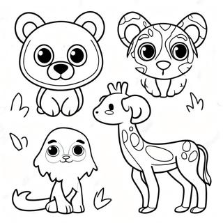 Red Colorful Animals Coloring Page | Red coloring page