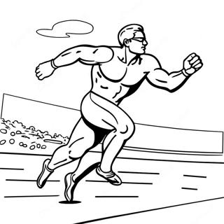 Athlete Competing in a Race Coloring Page | Special Olympics coloring page