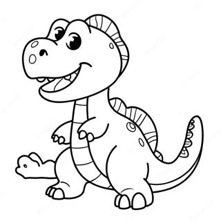 Friendly Chomper Dinosaur Coloring Page | Chomper coloring page