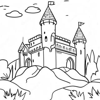 Medieval Castle Coloring Page | Medieval coloring page