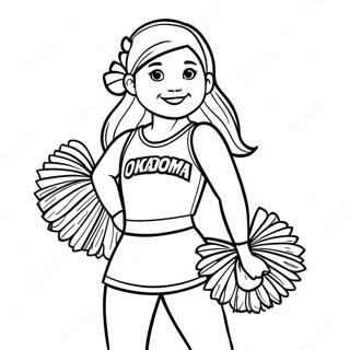 Oklahoma Sooners Cheerleader Coloring Page | Oklahoma Sooners coloring page
