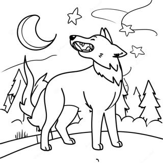 Loona Howling at the Moon Coloring Page | Loona Helluva Boss coloring page