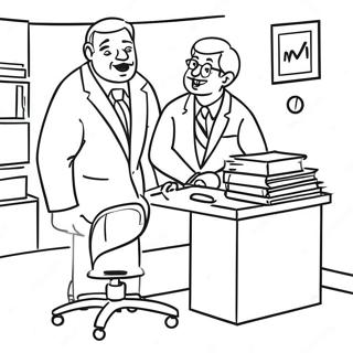 Hilarious Office Scene Coloring Page | Funny Adult coloring page