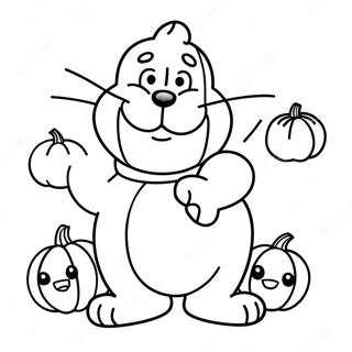 Garfield with a Pumpkin Coloring Page | Garfield Thanksgiving coloring page