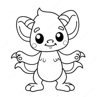 Cute Cartoon Demon Coloring Page | Demon coloring page