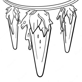 Sparkling Icicle Coloring Page | Icicle coloring page
