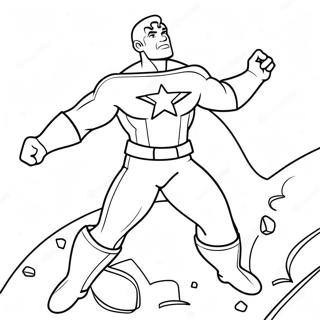 Captain Man in Action Coloring Page | Captain Man coloring page