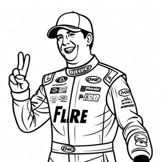 Kyle Busch in Victory Lane Coloring Page | Kyle Busch coloring page